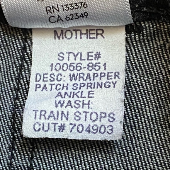 Mother The Wrapper Patch Springy Ankle Jeans in Train Wreck Size 23 - Picture 13 of 16
